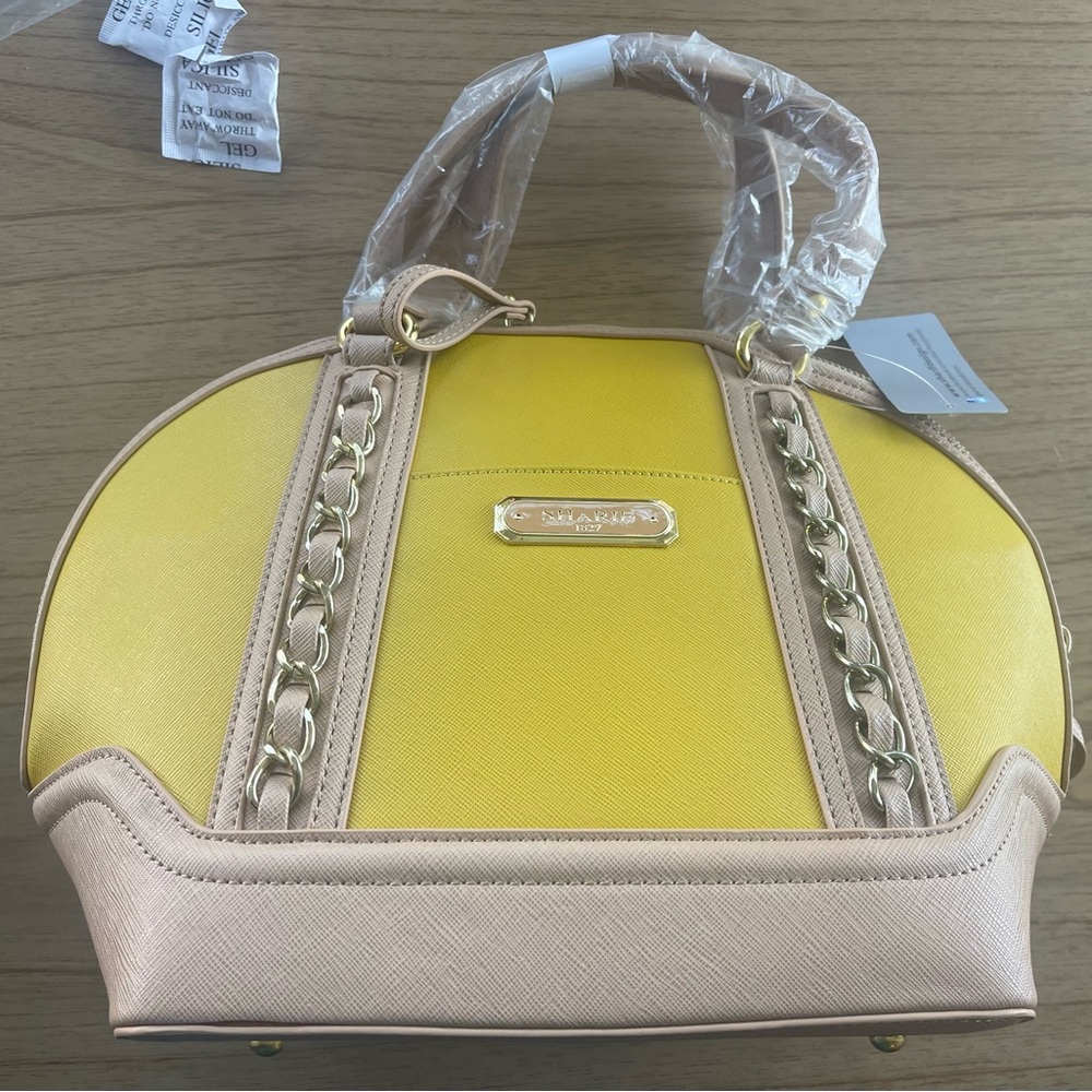 NWT Sharif Saffiano Domed Satchel purse handbag